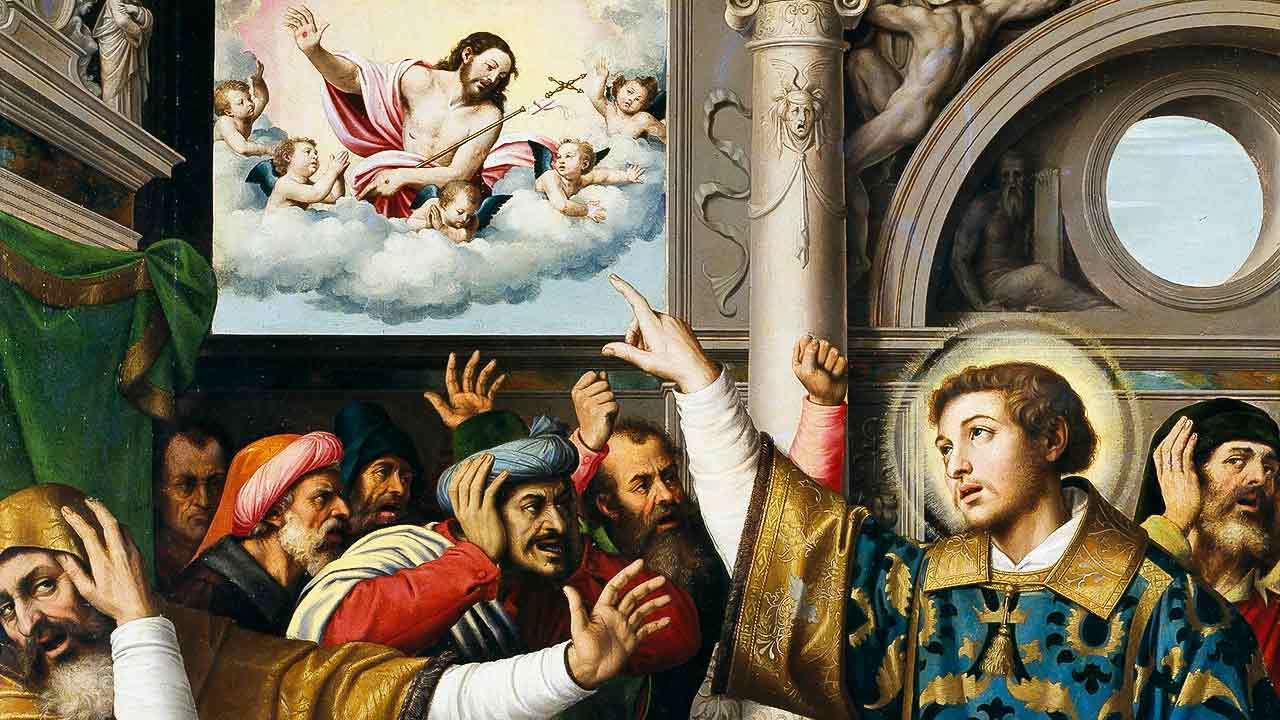 O primeiro mártir e seu perseguidor juntos no Céu